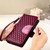 iPhone 16e / 17e Glitter Lattice Zipper Wallet Leather Phone Case - Wine Red