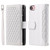 iPhone 16e / 17e Grid Texture Zipper Leather Phone Case with Lanyard - White