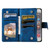 iPhone 16e / 17e Multi-Card Totem Zipper Leather Phone Case - Blue