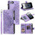 iPhone 16e / 17e Multi-Card Totem Zipper Leather Phone Case - Purple