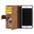 iPhone 16e / 17e Nine Card Zipper Bag Leather Phone Case with Lanyard - Brown
