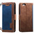 iPhone 16e / 17e Retro Splicing Horizontal Flip Leather Phone Case - Blue