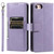 iPhone 16e / 17e Simple 6-Card Wallet Leather Phone Case - Purple