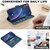 iPhone 16e / 17e Solid Color Calfskin Texture RFID Vegan Leather Phone Case - Blue