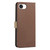 iPhone 16e / 17e Splicing Color Hollow Flower Pattern RFID Leather Phone Case - Brown