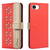 iPhone 16e / 17e Splicing Color Hollow Flower Pattern RFID Leather Phone Case - Red