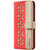 iPhone 16e / 17e Splicing Color Hollow Flower Pattern RFID Leather Phone Case - Red