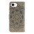 iPhone 16e / 17e Sun Mandala Embossing Leather Phone Case - Grey