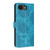 iPhone 16e / 17e Sunflower Embossed Vegan Leather Phone Case with Small Black Rope - Blue