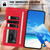 iPhone 16e / 17e Sunflower Embossed Vegan Leather Phone Case with Small Black Rope - Red