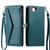 iPhone 16e / 17e Wallet Multi-card Slot Leather Phone Case with Lanyard - Green