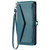 iPhone 16e / 17e Wallet Multi-card Slot Leather Phone Case with Lanyard - Green