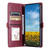 iPhone 16e / 17e Wallet Multi-card Slot Leather Phone Case with Lanyard - Wine Red