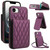 iPhone 16e / 17e YM015 Crossbody Rhombic Card Bag RFID Phone Case - Dark Purple