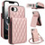 iPhone 16e / 17e YM015 Crossbody Rhombic Card Bag RFID Phone Case - Rose Gold