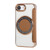 iPhone 16e Ultra-thin Magnetic Plating Vegan Leather Phone Case - Brown