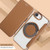 iPhone 16e Ultra-thin Magnetic Plating Vegan Leather Phone Case - Brown