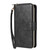 iPhone 17e / 16e 9 Card Slots Zipper Wallet Bag Leather Phone Case - Black