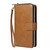 iPhone 17e / 16e 9 Card Slots Zipper Wallet Bag Leather Phone Case - Brown