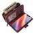 iPhone 17e / 16e 9 Card Slots Zipper Wallet Bag Leather Phone Case - Wine Red