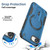 iPhone 17e / 16e Armor Magsafe Holder PC Hybrid TPU Phone Case - Dark Blue