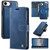 iPhone 17e / 16e AutSpace A05 2 in 1 Retro Calf Texture MagSafe Magnetic Phone Case - Blue