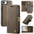 iPhone 17e / 16e AutSpace A05 2 in 1 Retro Calf Texture MagSafe Magnetic Phone Case - Brown