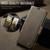 iPhone 17e / 16e AutSpace A11 Side Buckle MagSafe Magnetic RFID Phone Leather Case - Coffee