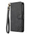 iPhone 17e / 16e AZNS A2 Series Tri-Card Wallet RFID Vegan Leather Phone Case with Strap - Black