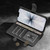 iPhone 17e / 16e AZNS A2 Series Tri-Card Wallet RFID Vegan Leather Phone Case with Strap - Black