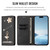 iPhone 17e / 16e Ballet Girl Diamond Studded RFID Vegan Leather Phone Case - Black