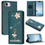 iPhone 17e / 16e Ballet Girl Diamond Studded RFID Vegan Leather Phone Case - Peacock Green