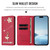 iPhone 17e / 16e Ballet Girl Diamond Studded RFID Vegan Leather Phone Case - Wine Red