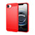 iPhone 17e / 16e Brushed Texture Carbon Fiber TPU Phone Case - Red