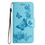 iPhone 17e / 16e Butterfly Embossed Flip Leather Phone Case - Blue