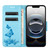 iPhone 17e / 16e Butterfly Embossed Flip Leather Phone Case - Blue