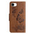 iPhone 17e / 16e Butterfly Embossed Flip Leather Phone Case - Brown