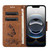 iPhone 17e / 16e Butterfly Embossed Flip Leather Phone Case - Brown