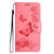 iPhone 17e / 16e Butterfly Embossed Flip Leather Phone Case - Pink