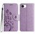 iPhone 17e / 16e Butterfly Flower Pattern Flip Leather Phone Case - Light Purple