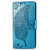 iPhone 17e / 16e Butterfly Love Flower Embossed Leather Phone Case - Blue