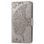 iPhone 17e / 16e Butterfly Love Flower Embossed Leather Phone Case - Gray