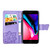 iPhone 17e / 16e Butterfly Love Flower Embossed Leather Phone Case - Lavender