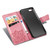 iPhone 17e / 16e Butterfly Love Flower Embossed Leather Phone Case - Pink