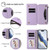 iPhone 17e / 16e Butterfly Love Flower Multi-card Zipper Wallet Leather Phone Case - Light Purple