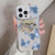 iPhone 17e / 16e Butterfly Pattern Silver Plating PC Hybrid TPU Phone Case - Retro Blue