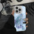 iPhone 17e / 16e Butterfly Pattern Silver Plating PC Hybrid TPU Phone Case - Retro Blue
