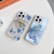 iPhone 17e / 16e Butterfly Pattern Silver Plating PC Hybrid TPU Phone Case - Retro Blue