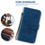 iPhone 17e / 16e Butterfly Rose Embossed Leather Phone Case - Blue