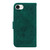 iPhone 17e / 16e Butterfly Rose Embossed Leather Phone Case - Green